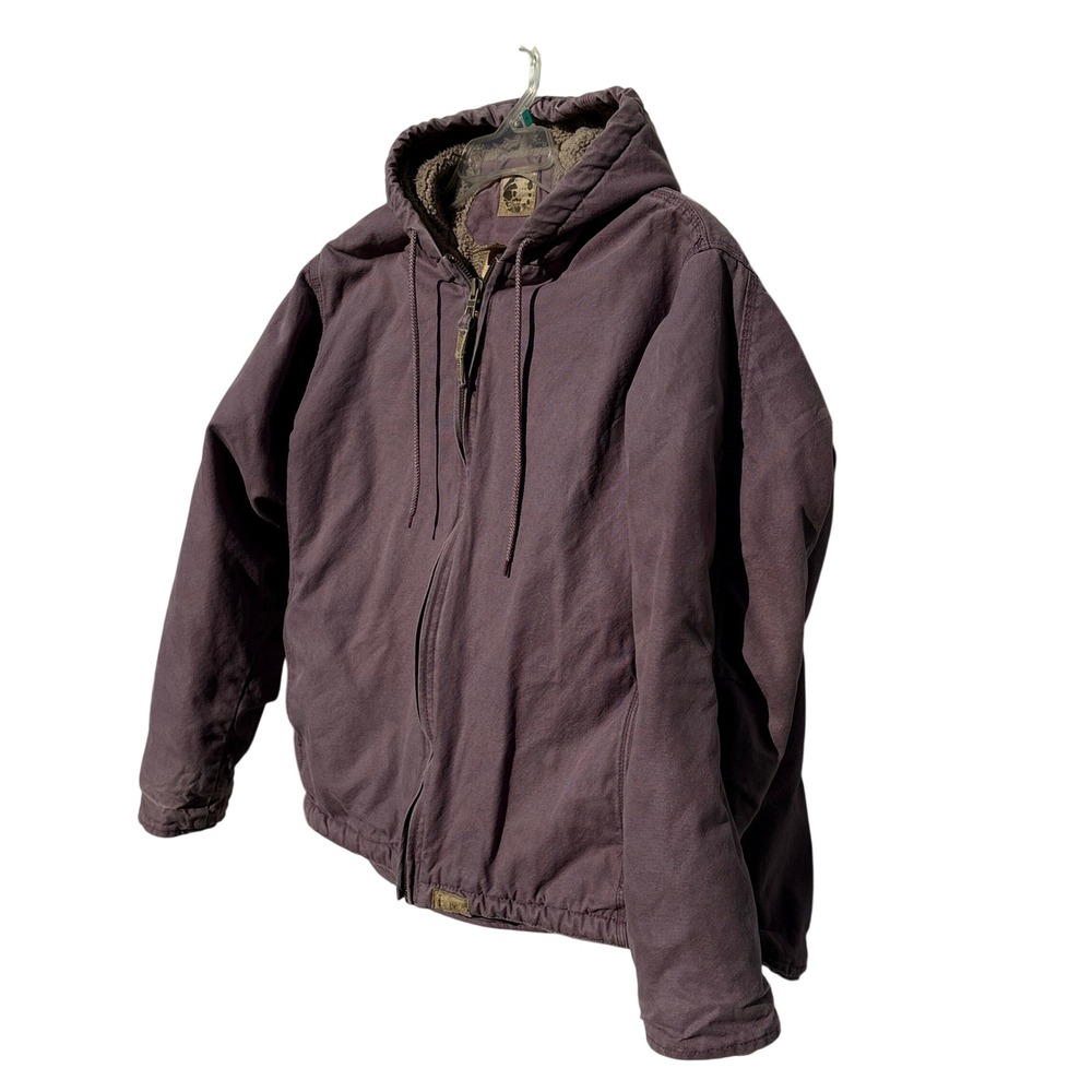 Berne Womens 2XL Light Purple Sherpa Lined Duck Canvas Hooded Work Jacket